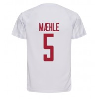 Echipament fotbal Danemarca Joakim Maehle #5 Tricou Deplasare Mondial 2022 maneca scurta
